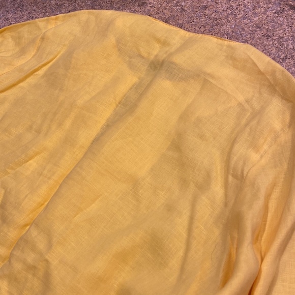 NWT Chaps Yellow Linen Tunic Top Blouse Medium Embroidered Pattern - Picture 13 of 16